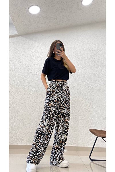 cottonage BRIGHT LEOPARD PRINT PANTS