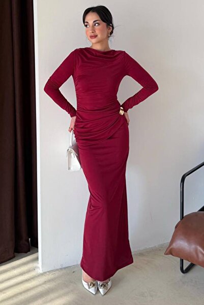 VAGGON Drawstring Maxi Dress with Accessory Detail