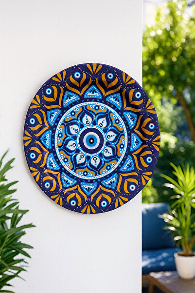 ATAGİFT HEDİYELİK Aegean Mediterranean Patterned Metal Evil Eye Themed Decora...