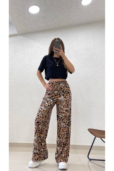 cottonage BRIGHT LEOPARD PRINT PANTS