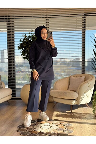 ALANUR 24034 Ön V Dikiş Parçalı Scuba Tunik