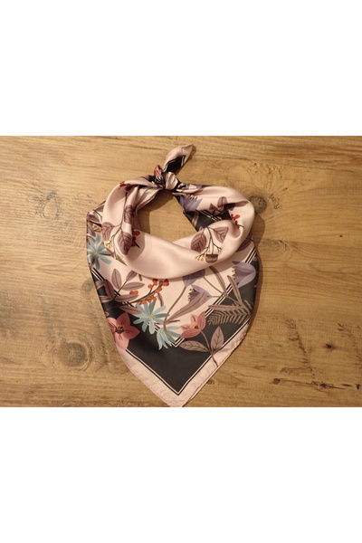 Zelayn Pink Flower Pattern Bandana Scarf