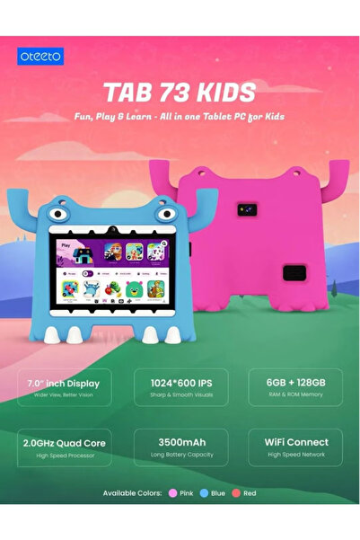 OTEETO Tab 73 Kids Tablet 7-inch IPS LCD, 6GB/128GB, WiFi/5G