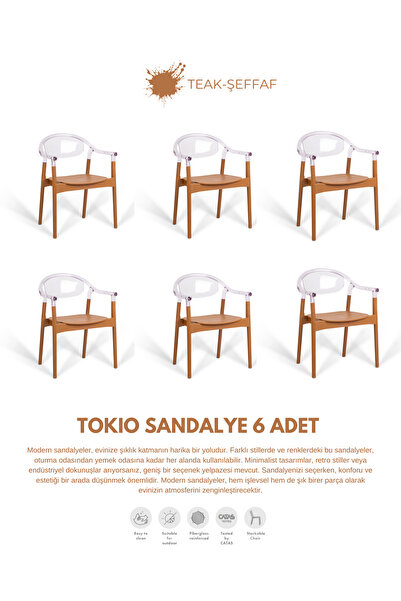 Daim Plastik Tokıo Lux Cafe & Restaurant Sandalyesi 6 lı set