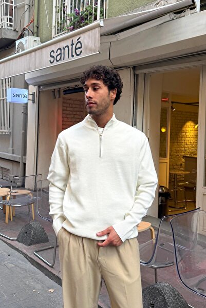 Flaw Wear Ribbed Zippered Knit Sweater