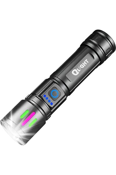 QLİNİCA مصباح يدوي QLIGHT قابل لإعادة الشحن، عالي اللومن، 100000 لومن