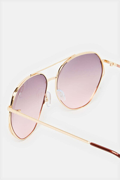 REDTAG Women Purple And Gold Oversize Sunglasses