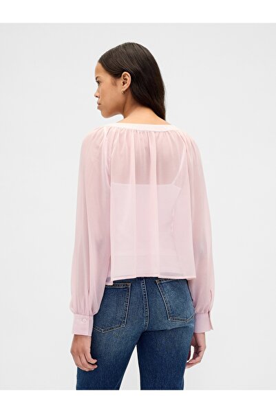 GAP Kadın Açık Pembe Transparan Gömlek