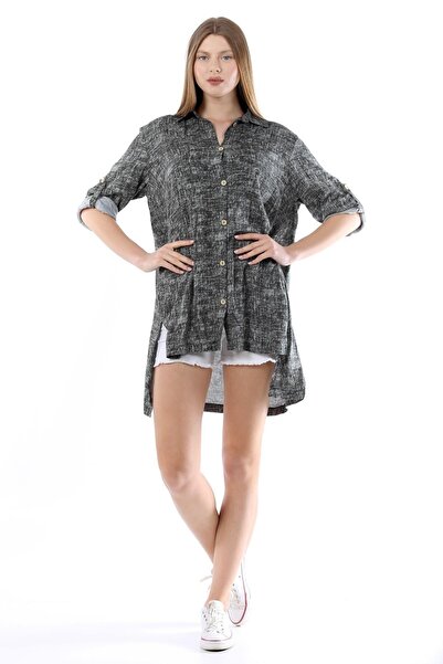 della moor Women's Gray Loose Shirt Tunic