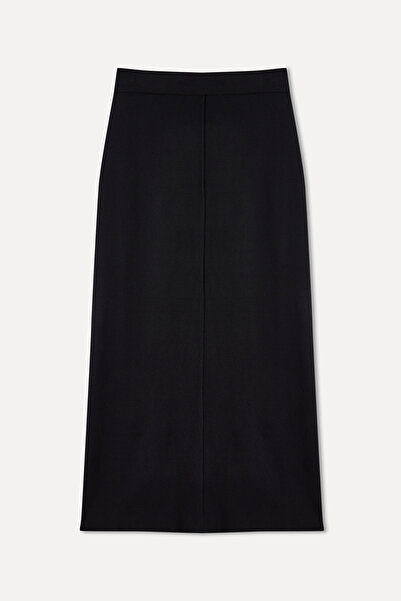 Mudo Nervür Stitched Slit Midi Skirt