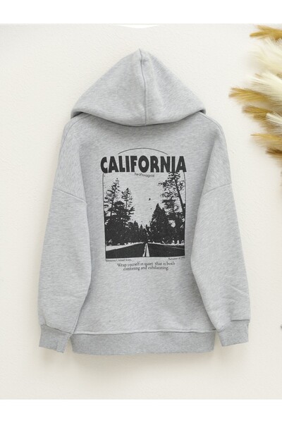 HİJABAYA Φλις εφίδρωσης με στάμπα με κουκούλα