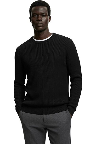ANTHONY JACKSON Premium Cotton Ribbed Knit Sweater Giordani