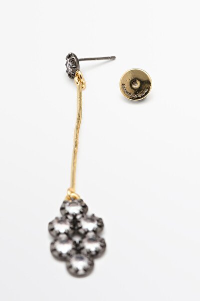 Massimo Dutti Antik parlak taşlı küpe