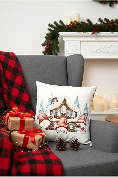 FH finehome Christmas Gnomes in Fairy Tale House Throw Pillow 43X43Cm