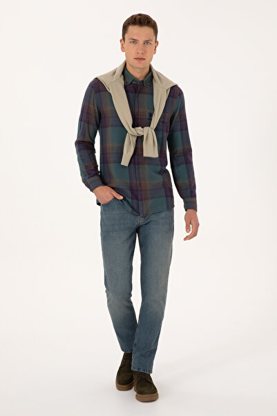 U.S. Polo Assn. Men's Dark Green Long Sleeve Shirt 50308217-Vr079