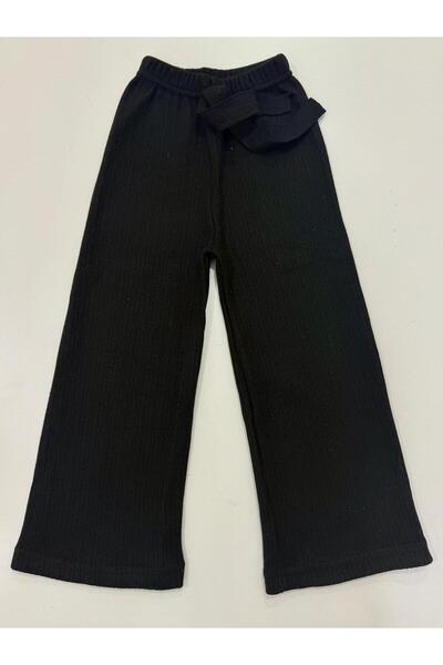 Esterella Girls' Interlock Wide-Leg Pants / Soft Textured Girls' Pants / Wide-Leg Girls' Pants