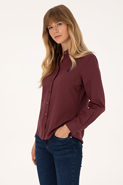 U.S. Polo Assn. Women's Burgundy Long Sleeve Basic Shirt 50316711-Vr177