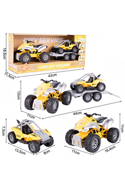 MalPlay Malplay children's vehicle set, quad, trailer and off-road car with sound and light effects