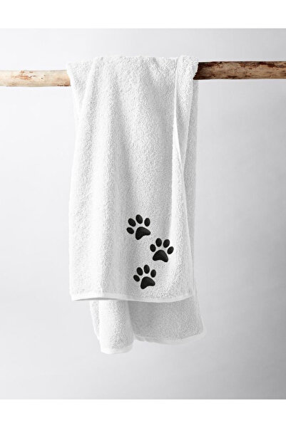 LIWOGY Cat Paw Embroidered Hand & Face & Hair Towel / Cotton Towel