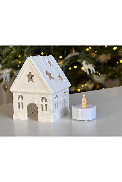 ÇınarETicaret Yılbaşı Evi / Masa Üstü Süsü / Mum Ledli / Christmas House