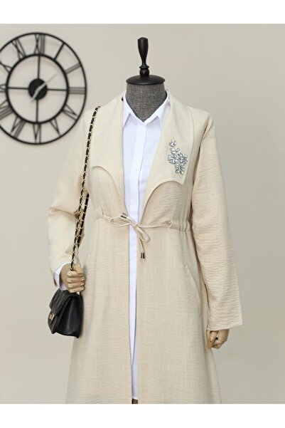 HİJABAYA Καπάκι από λινό με κέντημα από πέτρα και κορδόνι στη μέση