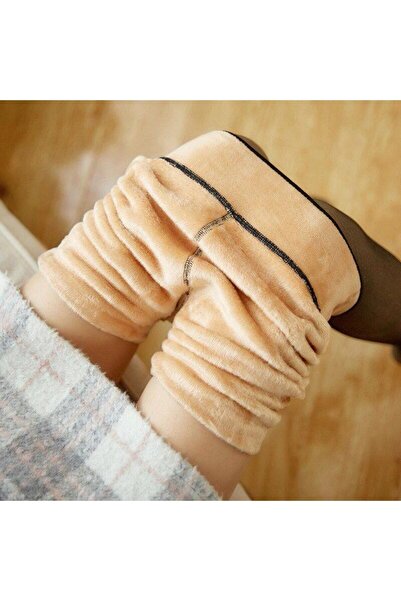 Tusebu Women's Thermal Plush Lined High Waist Winter Shaping / Sculpting Kilotlu Socks – Black