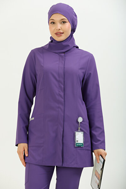 almesta Zayah Hemşire Doktor Tesettür Cerrahi Üst Forma Uzun Kol Scrubs