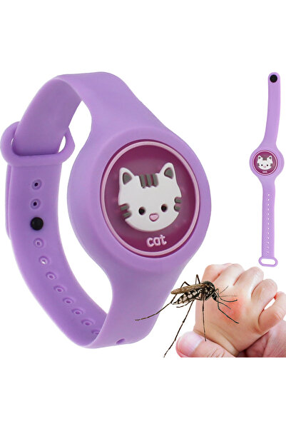 MaffStuff MaffStuff® Purple Cat Kids Mosquito Repellent Bracelet with LED and Adjustable Aromatherapy