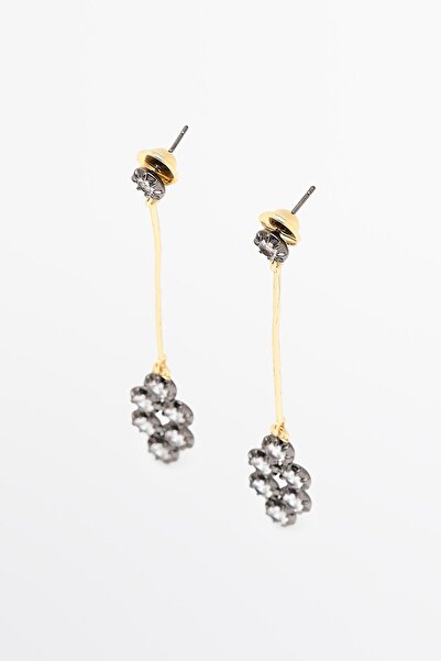 Massimo Dutti Antik parlak taşlı küpe