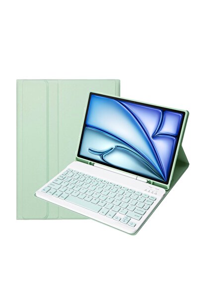 bovinox İpad Air 11 M2/M3 Bluetooth Klavyeli Kılıf Mıknatıslı Ayrılabilir Kla...