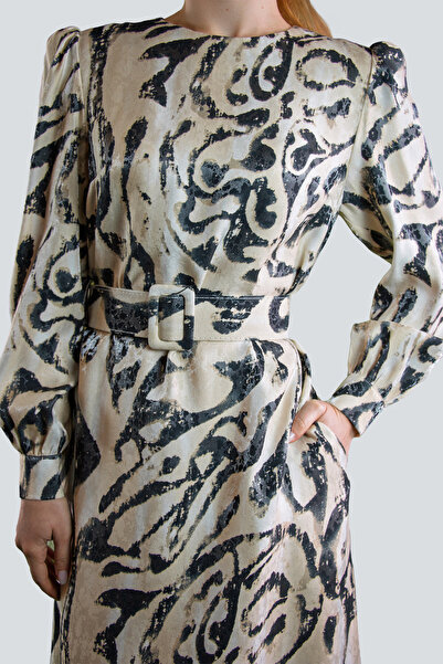 IDYL Belted Printed Midi Dress