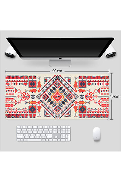 Sumkyle 90*40cm Extended Mouse Pad Rubber Base Gaming Office Mouse Mat Smooth Cloth Surface Desk Mat