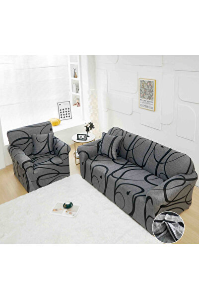 Inovius Set of 3-Seater Sofa Covers, 2-Seater Sofa and 1 Modern Elastic Armch...