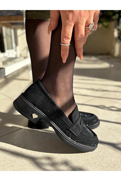 HCO Women's Stone Suede Non-Slip Sole Metal Detailed Loafer