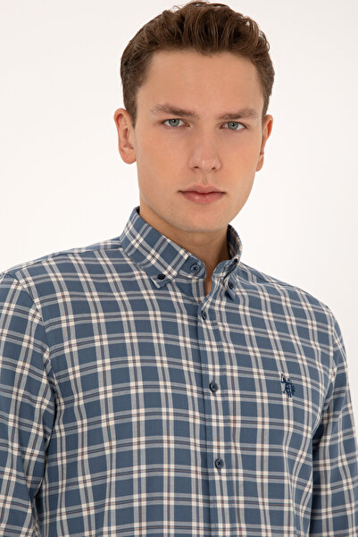 U.S. Polo Assn. Men's Light Navy Blue Long Sleeve Shirt 50308578-Vr059