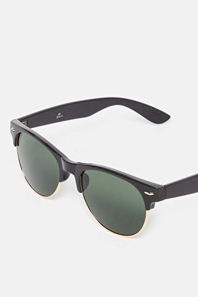 REDTAG Men Black Clubmaster Sunglasses
