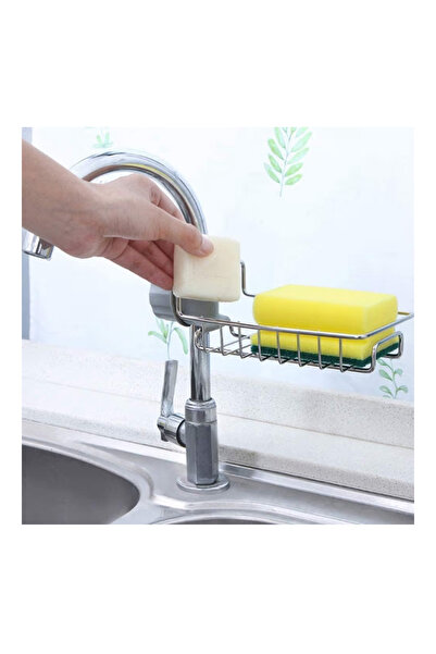 FASHIONEEDA Kitchen Sink Faucet Caddy Sponge Holder ,Double Layer Stainless Steel Drain Rack, kitchen organizer