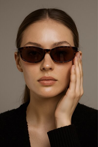 MACERATİ Oblow Leopard Framed Brown Glass New Season Women's Sunglasses