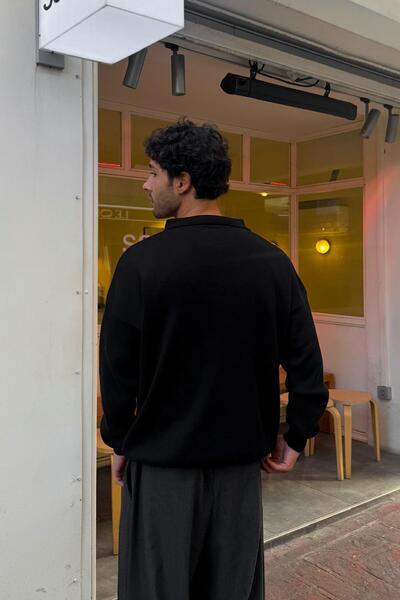 Flaw Wear Polo Collar Buttoned Knitwear Sweater