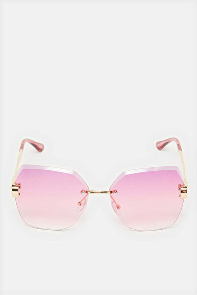 REDTAG Women Pink And Gold Oversize Sunglasses