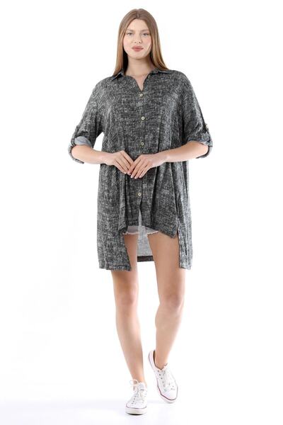 della moor Women's Gray Loose Shirt Tunic