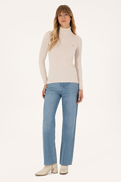 U.S. Polo Assn. Women's Cream Melange Sweater 50307877-Vr159