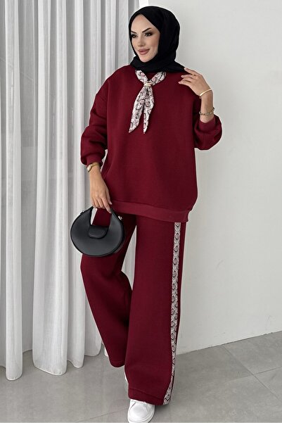 Bestenur Scarf Three Thread Double Suit 1654 - Burgundy