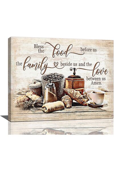 Emoda home Trove Christian Kitchen Coffee Bread Canvas Wall Art Motivational ...