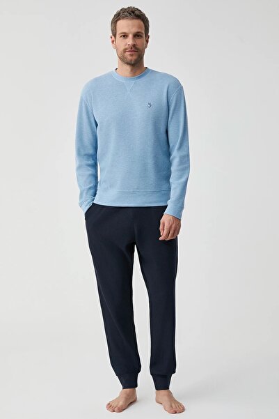 First Touch Cotton Circular Neck Long Sleeve Men's Pajama Set