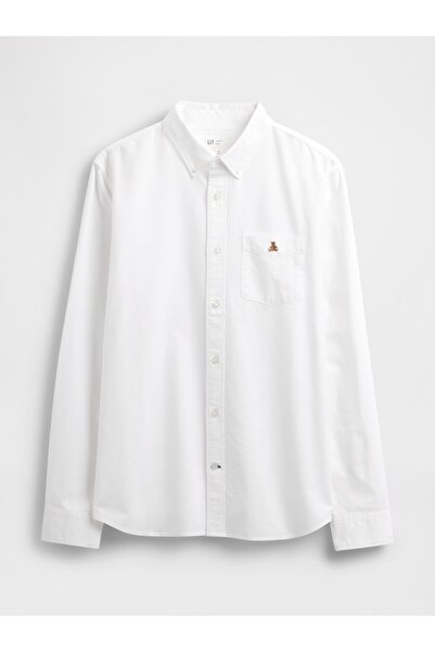 GAP Erkek Beyaz Standart Fit Oxford Gömlek
