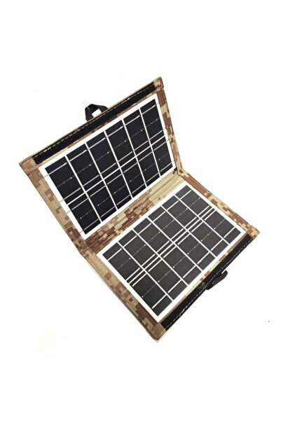 UBX Panou solar turistic dublu, USB, pliabil, 7.5W, 29x20 cm, model militar