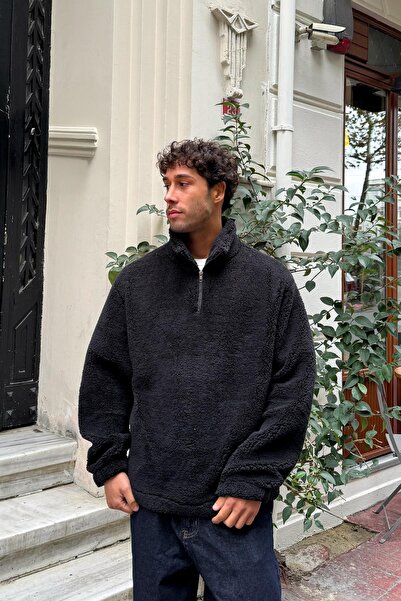 Flaw Wear Half Zip Plush Sweatshirt