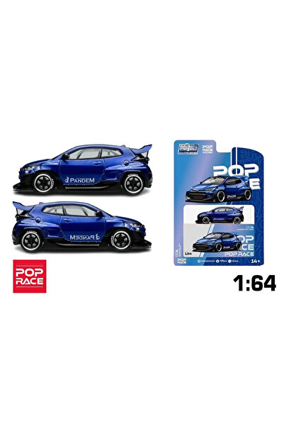 pop race 1 /64 Pandem GR Yaris, metallic blue