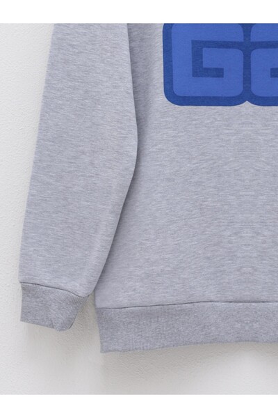 HİJABAYA Letter Printed Crew Neck Raised Sweat